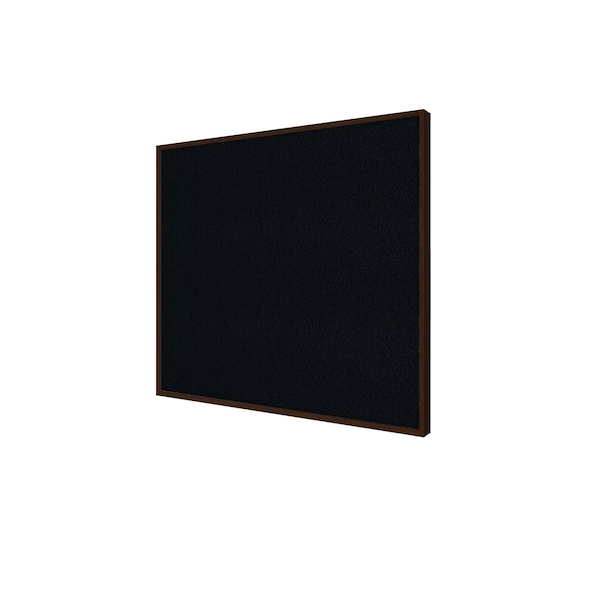 Bulletin Board, Fabric, 4 ft H x 6 ft W, Walnut Modern Frame, Gray